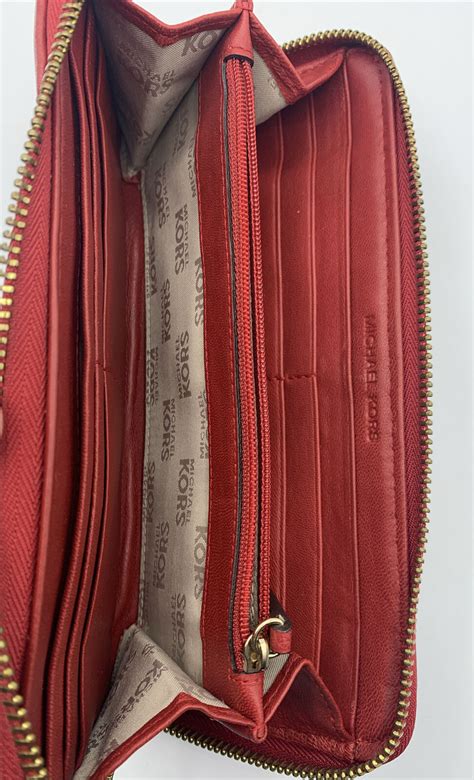 michael kors red quilted wallet|mk passport wallet.